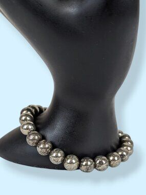 Distressed Metal Beaded Stretch Bracelet